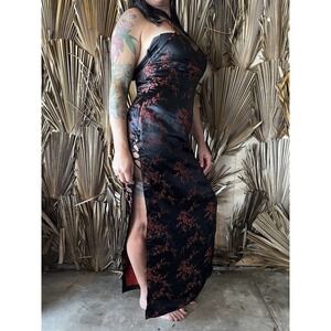 Lace Up Dress Maxi Netting Goth‎ Size Medium Vintage Y2K Vampire